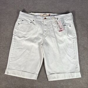Vintage Levis 515 Jean Shorts Womens 16 White Denim Stretch Cuffed 2005 NWT